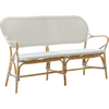 Sika-Design Affaire Isabell Rattan Bench, Indoor/Covered Outdoor-Benches-Sika Design-White / Cappuccino Dots-Heaven's Gate Home, LLC