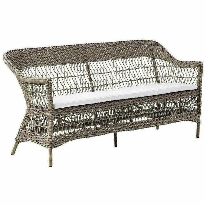 Sika-Design Georgia Garden Charlot 3-Seater w/ Cushion, Outdoor-Sofas-Sika Design-Antique-Polyester Snow White Cushion-Heaven's Gate Home, LLC