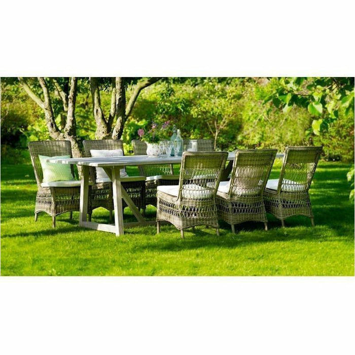 Sika-Design Georgia Garden Marie Dining Side Chair w/ Cushion, Outdoor-Dining Chairs-Sika Design-Antique-Polyester Snow White Cushion-Heaven's Gate Home, LLC