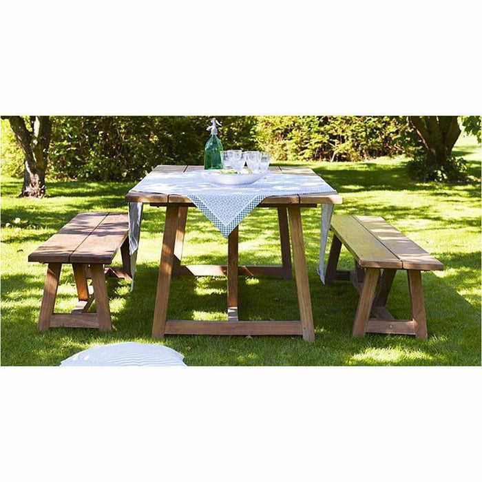 Sika-Design Teak George Reclaimed Wood Bench, Natural, Outdoor-Benches-Sika Design-Heaven's Gate Home, LLC