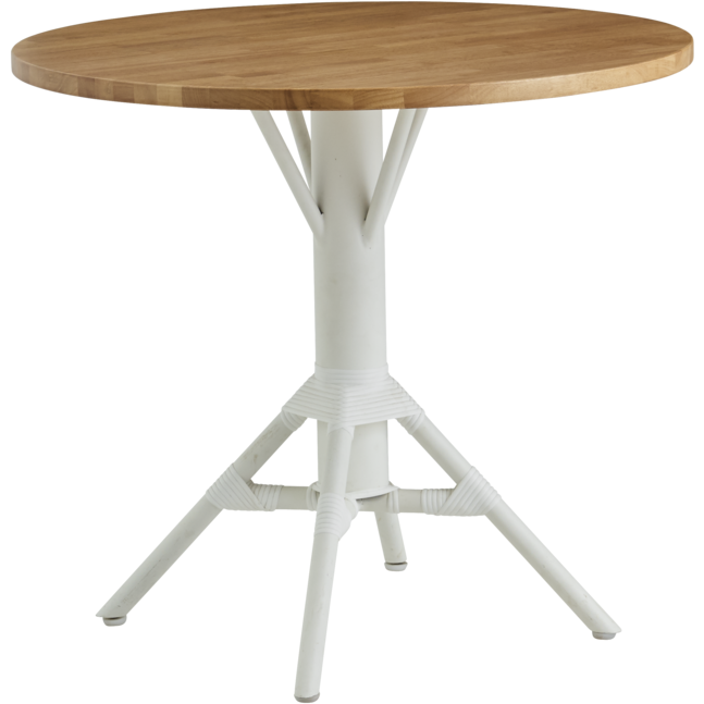 Sika-Design Alu Affaire Nicole Cafe Table w/ 32" Round Teak Top, Outdoor-Bistro & Cafe Tables-Sika Design-Heaven's Gate Home, LLC