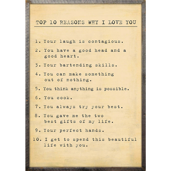 Sugarboo & Co. Top 10 Reasons Why I Love You Art Print