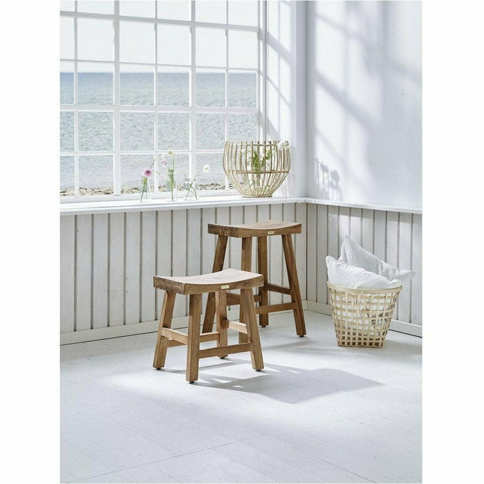 Sika-Design Teak Charles Recycled Wood Counter Stool, Natural, Indoor-Counter Stools-Sika Design-Heaven's Gate Home, LLC
