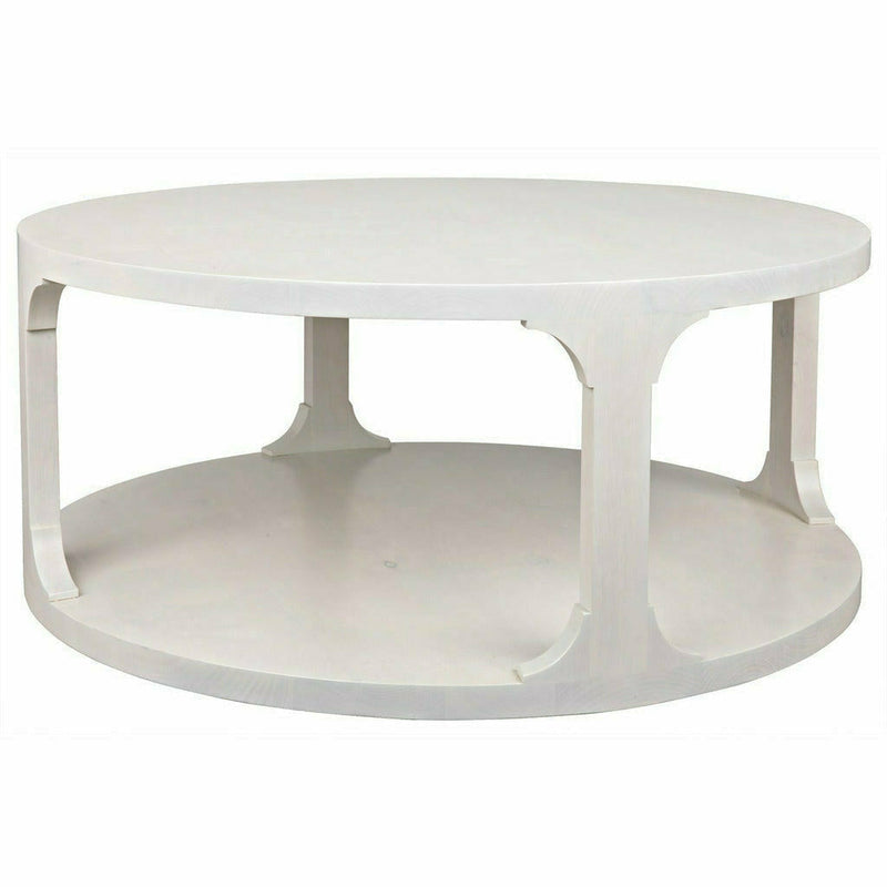 CFC Gimso Reclaimed Alder Wood Round Coffee Table, White, 40