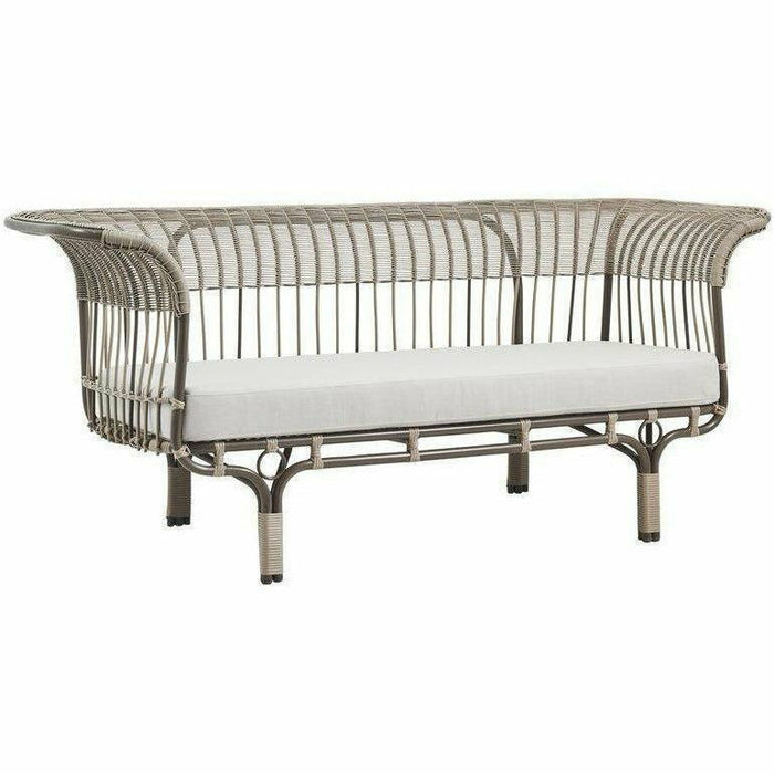 Sika-Design Exterior Belladonna Aluminum Rattan Sofa w/ Cushion, Outdoor-Sofas-Sika Design-Moccachino-Sunbrella Sailcloth Seagull-Heaven's Gate Home, LLC