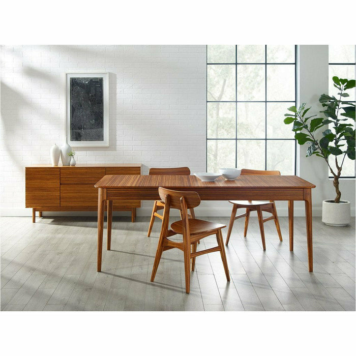 Greenington Erikka Solid Bamboo Double-Leaves Extensible Dining Table, Amber