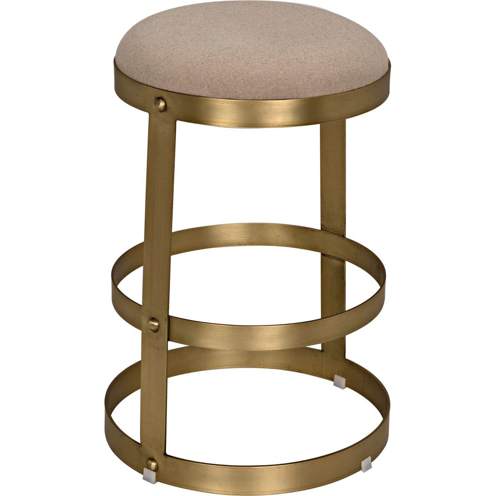 Primary vendor image of Noir Dior Counter Stool, Metal w/ Brass Finish, 19" W