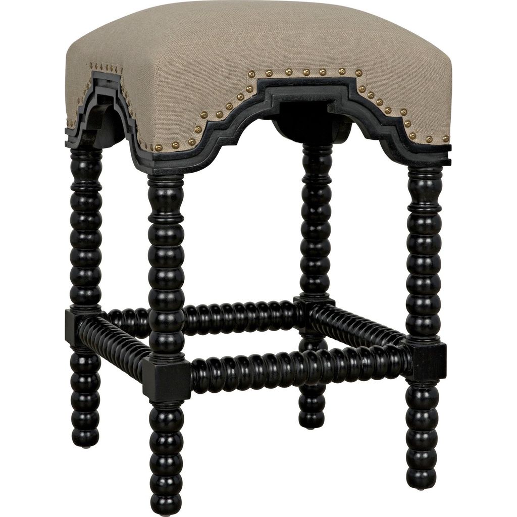 Primary vendor image of Noir Abacus Counter Stool, Hand Rubbed Black - Mahogany, 16" W