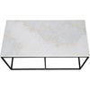 Noir Lois Coffee Table - Industrial Steel & Bianco Crown Marble, 30"