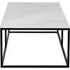 Noir Lois Coffee Table - Industrial Steel & Bianco Crown Marble, 30"