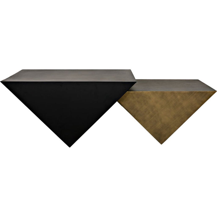 Primary vendor image of Noir Amboss Coffee Table, Black Metal, Aged Brass Finish, 32"