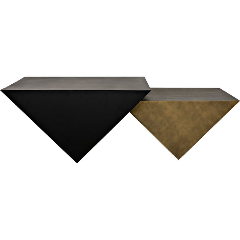 Primary vendor image of Noir Amboss Coffee Table, Black Metal, Aged Brass Finish, 32