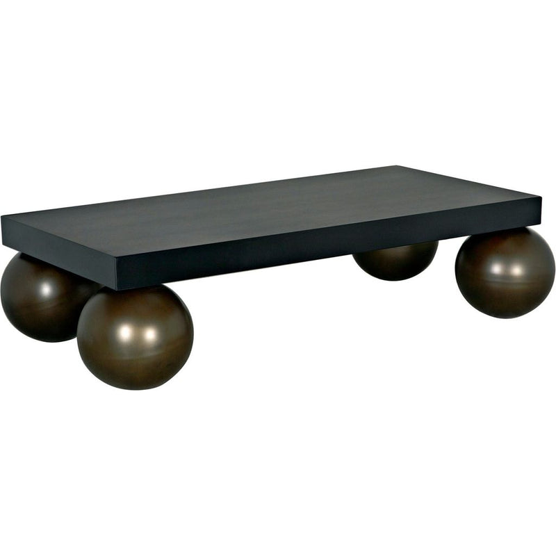 Primary vendor image of Noir Cosmo Coffee Table, Black Metal w/ Aged Brass Finish Legs, 38.5