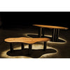 Noir Schulz Coffee Table, Dark Walnut w/ Black Steel Base, 30"