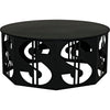 Noir Dollar Coffee Table, Black Steel, 39"