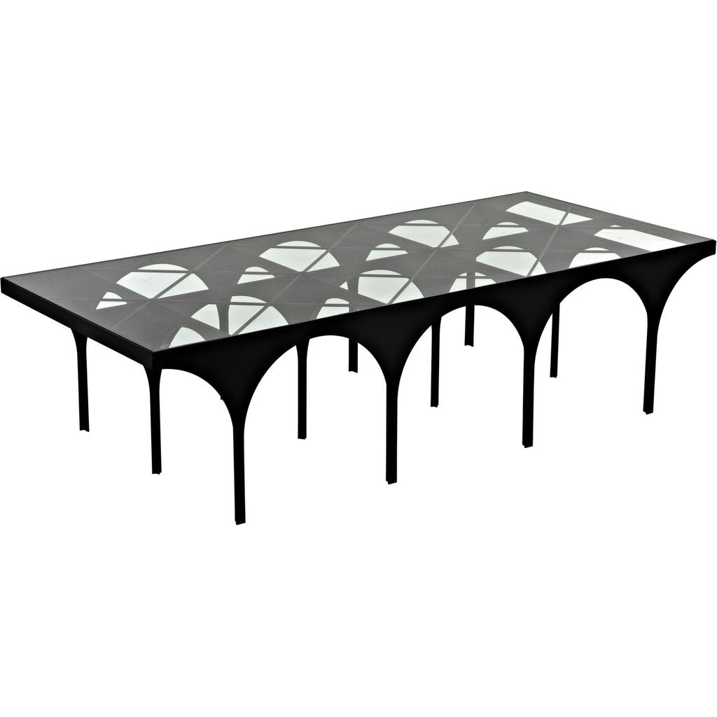 Primary vendor image of Noir Akashi Coffee Table - Industrial Steel & Glass, 30"