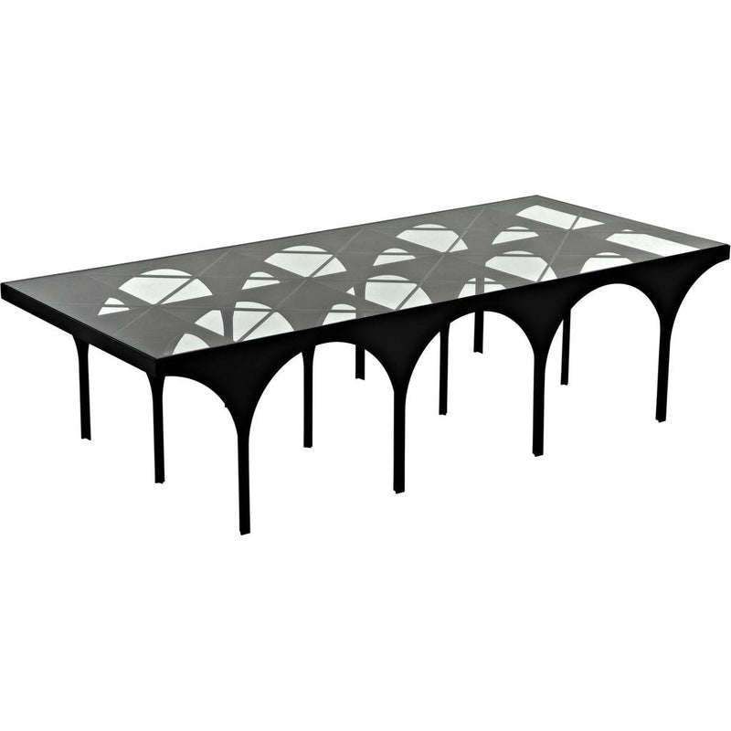 Primary vendor image of Noir Akashi Coffee Table - Industrial Steel & Glass, 30