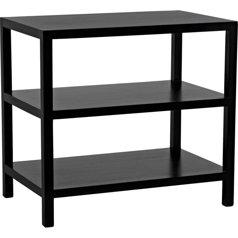 Primary vendor image of Noir 2 Shelf Side Table, Hand Rubbed Black - Mahogany & Veneer, 18
