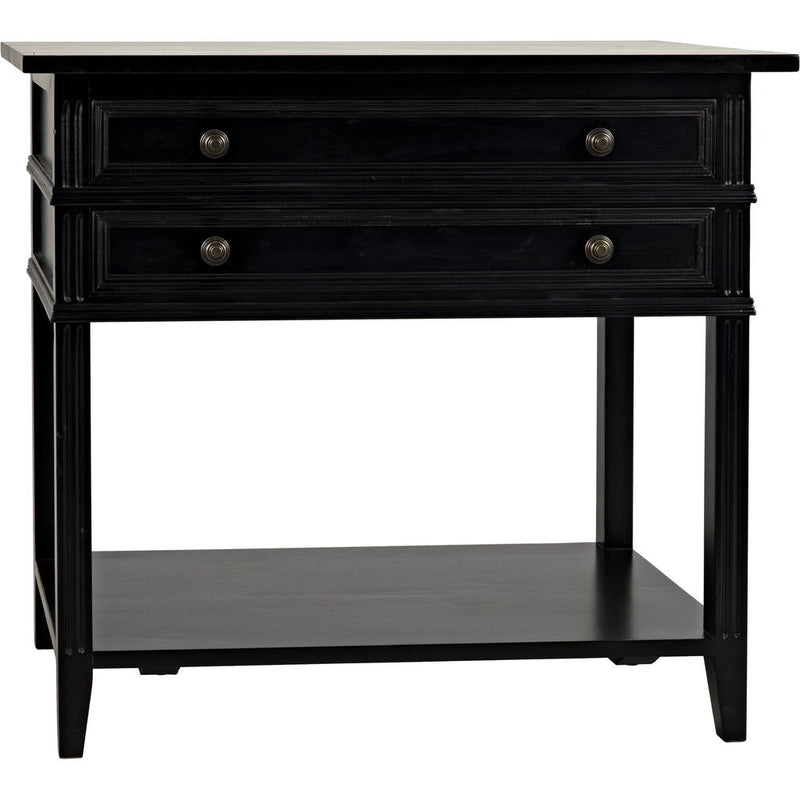 Primary vendor image of Noir Colonial 2-Drawer Side Table, Distressed Black - Birch & Veneer, 20