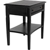 Noir Oxford 1-Drawer Side Table, Hand Rubbed Black - Mahogany & Veneer, 20"