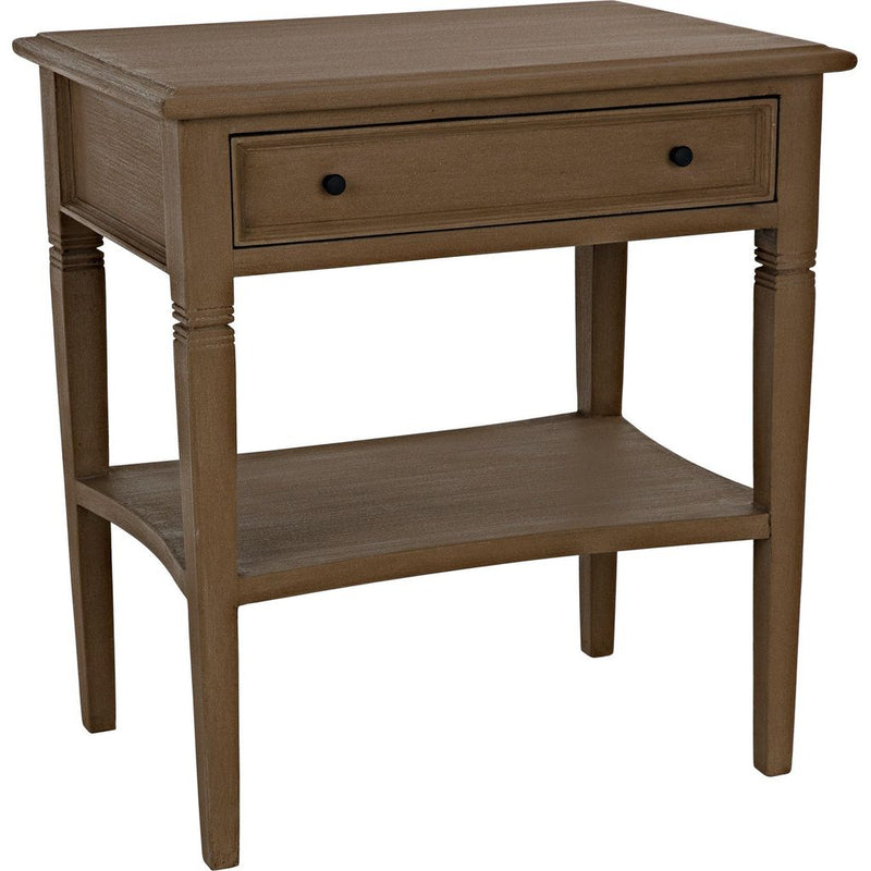 Primary vendor image of Noir Oxford 1-Drawer Side Table, Weathered - Mahogany, 20