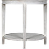Noir Imperial Side Table, White Wash - Mahogany & Antiqued Mirror, 26"