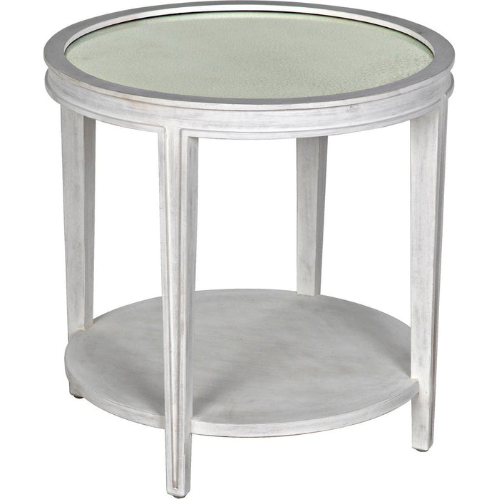 Primary vendor image of Noir Imperial Side Table, White Wash - Mahogany & Antiqued Mirror, 26"