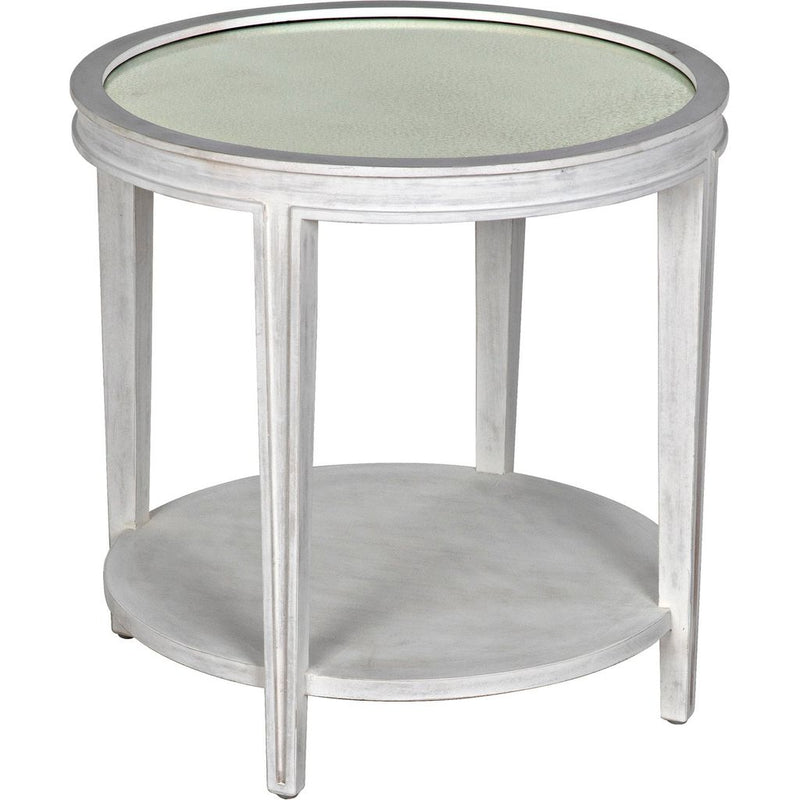 Primary vendor image of Noir Imperial Side Table, White Wash - Mahogany & Antiqued Mirror, 26