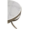 Noir Byron Side Table - Industrial Steel & Bianco Crown Marble, 30"