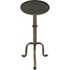 Noir Tini Side Table, Metal w/ Aged Brass Finish, 10"