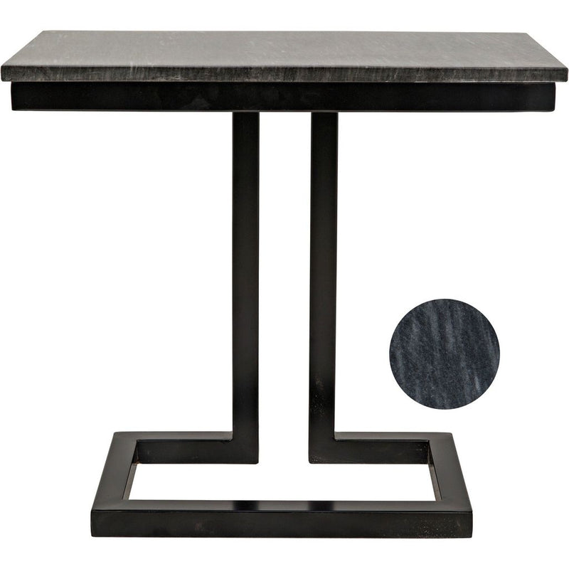 Primary vendor image of Noir Alonzo Side Table - Industrial Steel & Night Snow Marble, 13.5