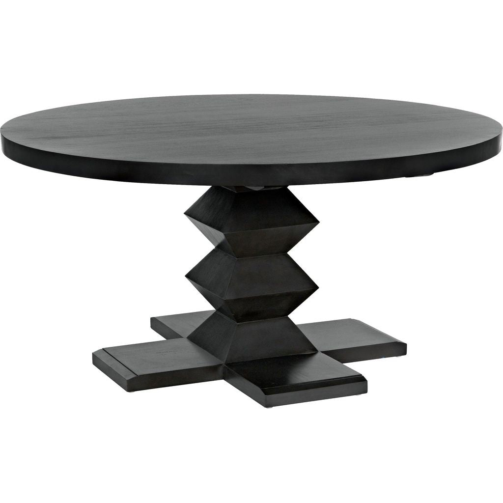 Primary vendor image of Noir Zig-Zag Dining Table, 60" Diameter, Pale - Mahogany & Veneer