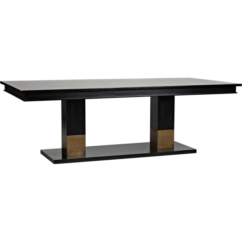 Primary vendor image of Noir Ravenko Dining Table - Mahogany, Industrial Steel Base, & Veneer, 44.5