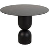 Noir Wanda Dining Table, Black Steel, 39.5"