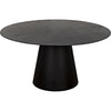 Noir Vesuvius Dining Table, Black Steel, 59"