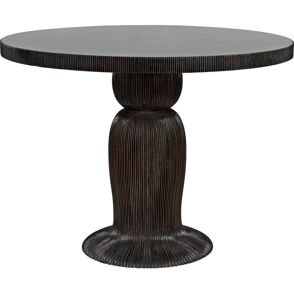 Primary vendor image of Noir Portobello Dining Table, Hand Rubbed Black w/ Light Brown Trim, 40"