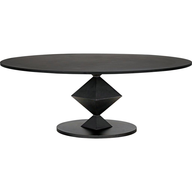 Primary vendor image of Noir Katana Oval Dining Table, Black Metal - Industrial Steel, 49