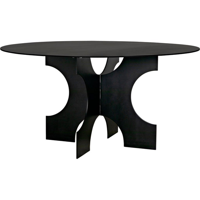 Primary vendor image of Noir Element Dining Table, Black Metal - Industrial Steel, 59"