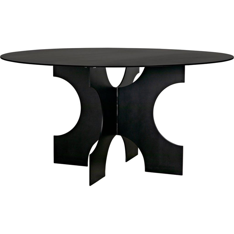 Primary vendor image of Noir Element Dining Table, Black Metal - Industrial Steel, 59