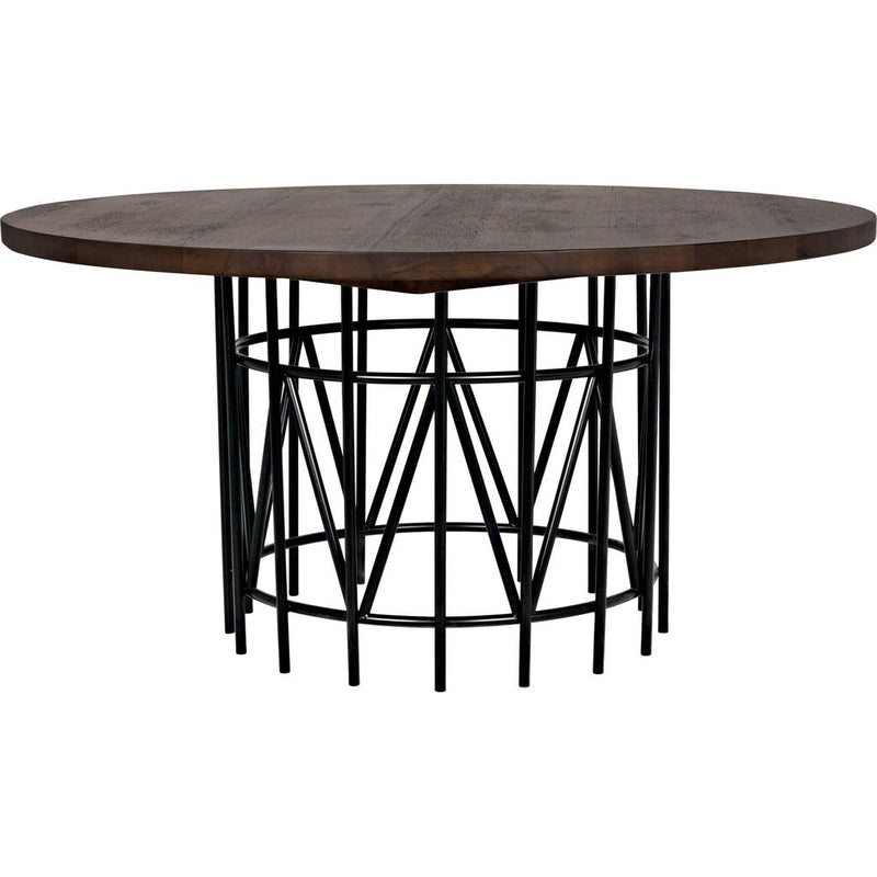 Primary vendor image of Noir Silberman Dining Table, Dark Walnut W/Black Steel Base, 60