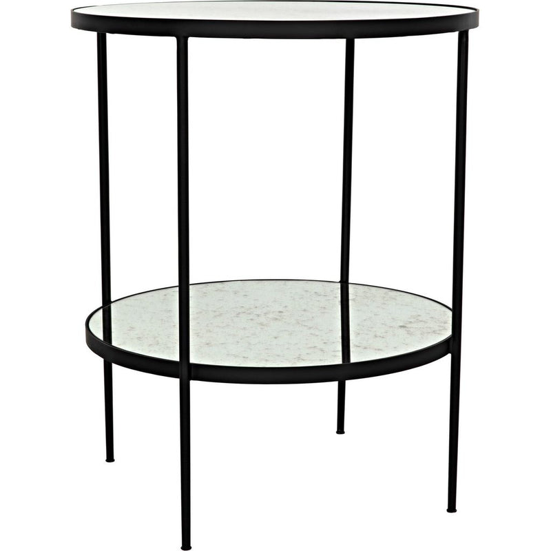 Primary vendor image of Noir Anna Side Table, Black Steel w/ Antiqued Mirror, 25