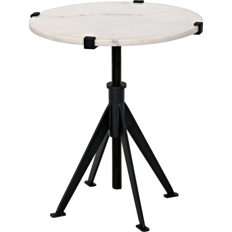 Primary vendor image of Noir Edith Adjustable Side Table - Industrial Steel & Bianco Crown Marble, 20.5