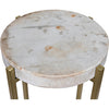 Noir Soho Side Table - Industrial Steel & Bianco Crown Marble, 11"
