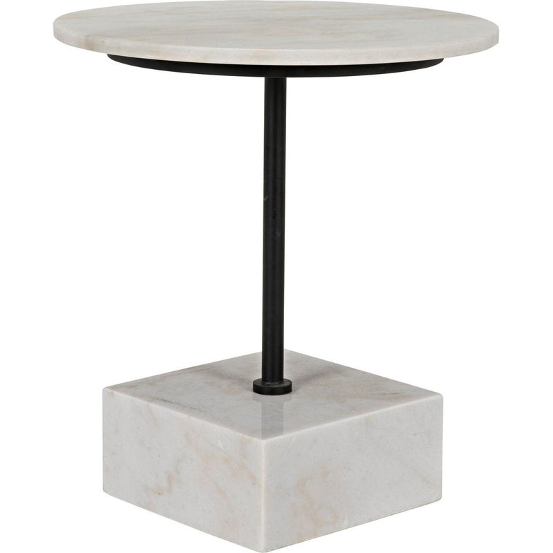 Primary vendor image of Noir Rodin Side Table - Industrial Steel & Bianco Crown Marble, 20