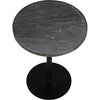 Noir Ford Side Table, Tall - Industrial Steel & Night Snow Marble, 19.5"