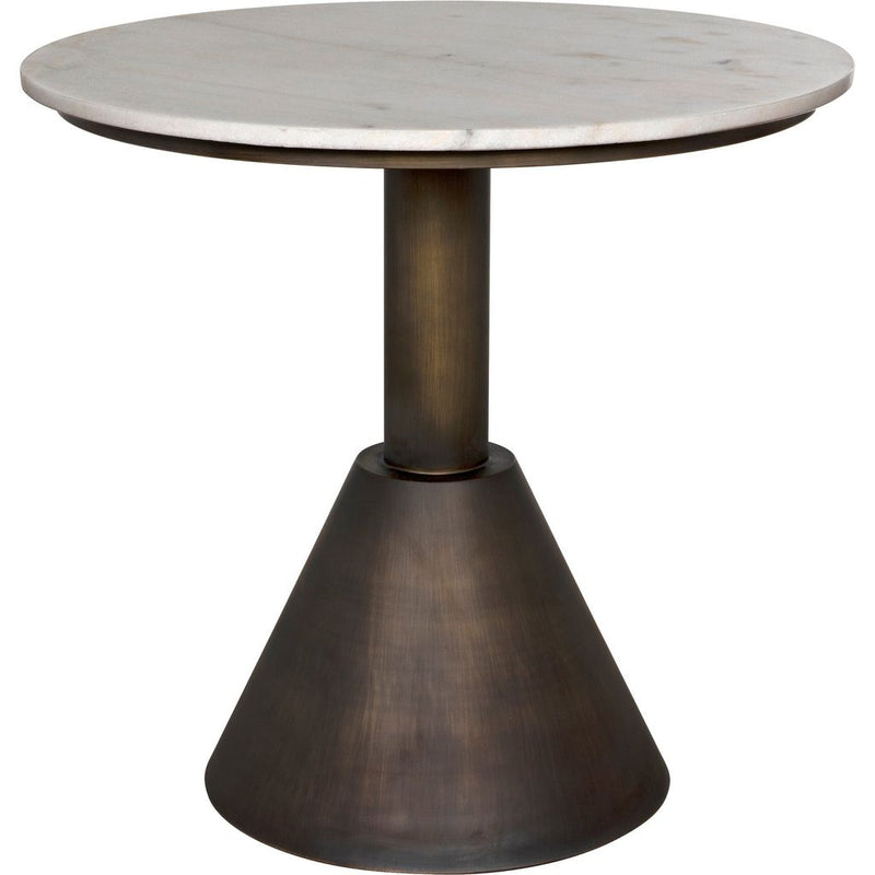 Primary vendor image of Noir Joseph Side Table, Aged Brass - Industrial Steel & White Marble, 30