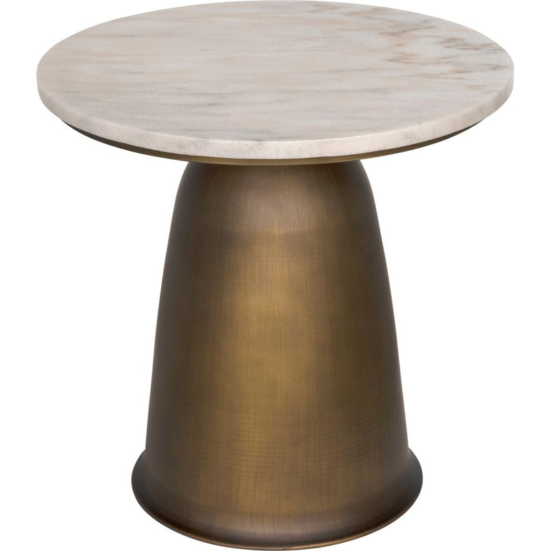 Primary vendor image of Noir Aiden Side Table, Aged Brass - Industrial Steel & White Marble, 18