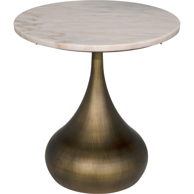 Primary vendor image of Noir Mateo Side Table, Aged Brass - Industrial Steel & White Marble, 18