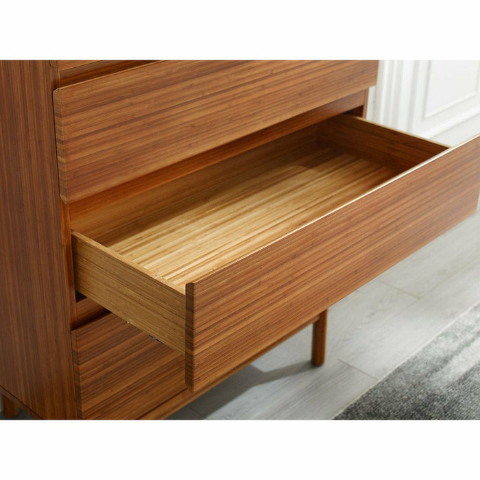 Greenington Ventura Solid Moso Bamboo 4 Drawer High Chest, Amber