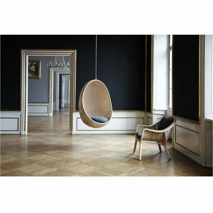 Sika-Design Icons Egg Nanny Ditzel Hanging Chair w/Cushion, Indoor, Natural-Hanging Chairs-Sika Design-Heaven's Gate Home, LLC